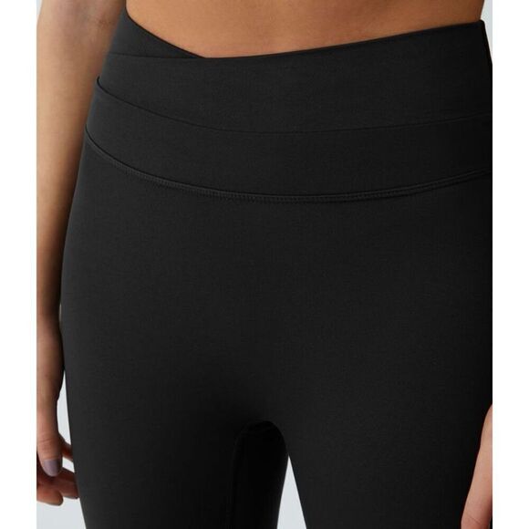 Halara Softlyzero Crossover Color Block Leggings-UPF50+ Black Size XS 7/8 Length - Picture 4 of 12